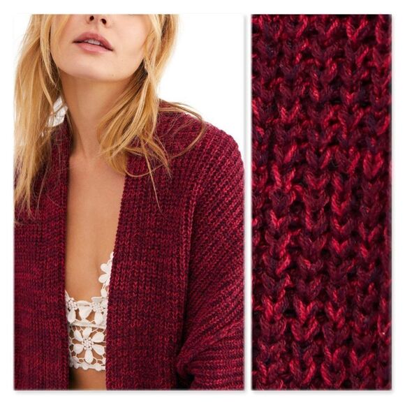 Free People High Hopes Cardigan in Plum Blossom - Picture 2 of 10